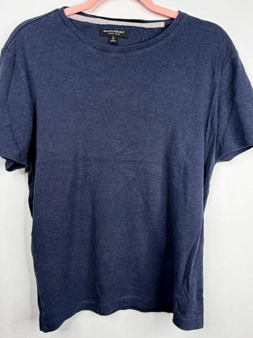 2/$30 Banana Republic Luxuy-Touch Crew-Neck T-Shirt Preppy Navy Medium #A2544